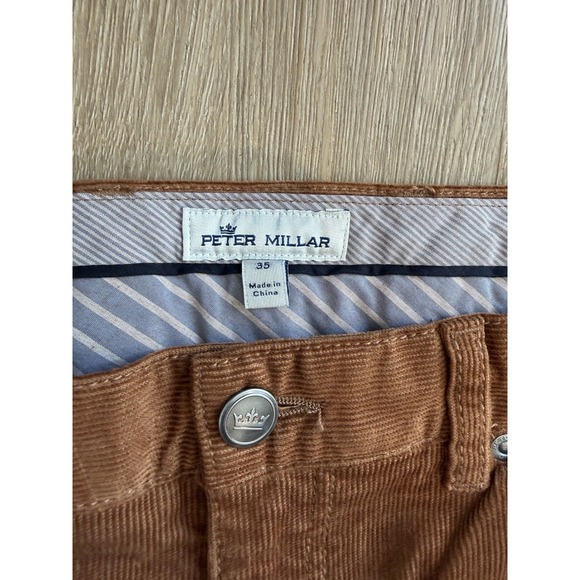 Peter Millar Superior Soft Corduroy Pants Straight Crown Brown MF24B29 Sz 35 - Picture 3 of 6